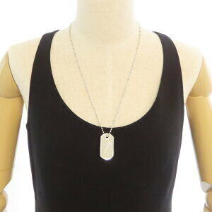 TIFFANY Dog Plate Pendant Necklace Silver